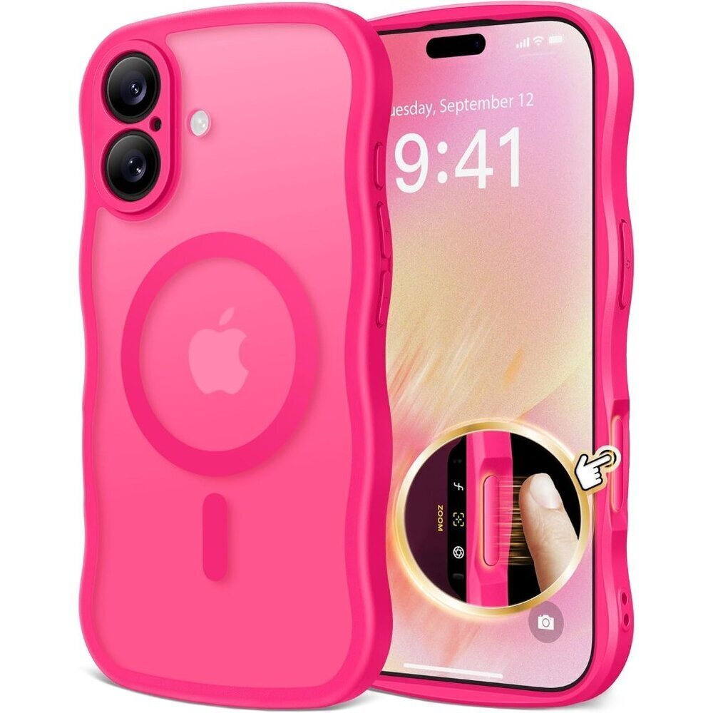 Women Hot Pink Iphone 17 Pro Max Case Full Camera Protection Mag Safe